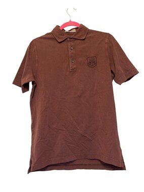 Corneliani Mens Burgundy Cotton Pique Polo Shirt Short Sleeve Size 48/XL